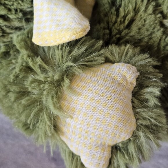 Animal Adventure‎ Green Frog Plush Stuffed Animal Yellow Gingham Bow 11" 2012 - Picture 7 of 10
